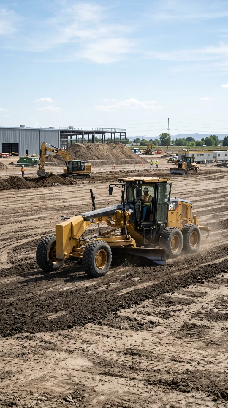 Experienced operator using advanced equipment for foundation excavation at a Mansfield, PA commercial site